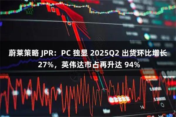 蔚莱策略 JPR：PC 独显 2025Q2 出货环比增长 27%，英伟达市占再升达 94%
